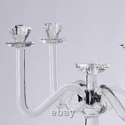 27-Inch Clear 4 Arm Crystal Glass CANDELABRA CANDLE HOLDER Party Home Supplies