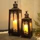 2pack Extra Large Outdoor Lanterns, 25 Black Flameless Candle Holders Decora