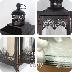 2Pack Extra Large Outdoor Lanterns, 25 Black Flameless Candle Holders Decora