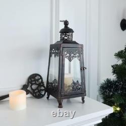 2Pack Extra Large Outdoor Lanterns, 25 Black Flameless Candle Holders Decora