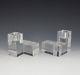 2pc Baccarat Crystal Cube Intangible Modernist Candlesticks, Candle Holders 2.5