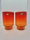 2pc Htf Vintage Mcm Blenko Glass 7012s Hurricane Candle Holders Tangerine