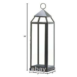 2pcs Black 25 Modern Candle Holder Lantern Lamp Terrace Table Wedding Decor