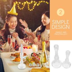 2pcs Glass Candle Holder Candlestick Holder Wedding Ornament Dinner Party