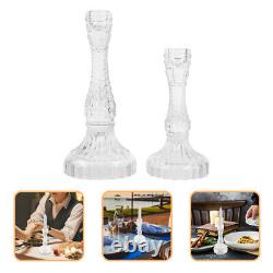 2pcs Glass Candle Holder Candlestick Holder Wedding Ornament Dinner Party