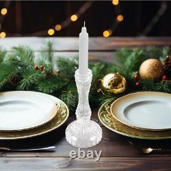 2pcs Glass Candle Holder Candlestick Holder Wedding Ornament Dinner Party