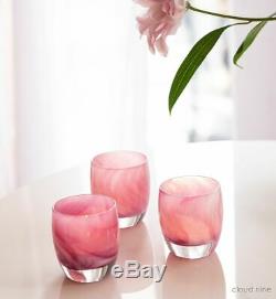 2x Glassybaby Cloud Nine Votive Candle Holder with name sticker