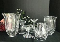 3 Crystal Hurricane Candle Holders Mixed Lot Party / Wedding Centerpiece Decor