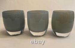 3 GLASSYBABY Pre-Triskelion Candle Holders Votives Vases 50 Shades Of Gray Grey