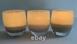 3 GLASSYBABY Pre-Triskelion Candle Holders Votives Vases 50 Shades Of Gray Grey