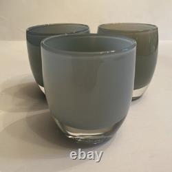3 GLASSYBABY Pre-Triskelion Candle Holders Votives Vases 50 Shades Of Gray Grey