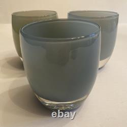 3 GLASSYBABY Pre-Triskelion Candle Holders Votives Vases 50 Shades Of Gray Grey