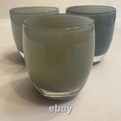 3 GLASSYBABY Pre-Triskelion Candle Holders Votives Vases 50 Shades Of Gray Grey