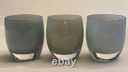 3 GLASSYBABY Pre-Triskelion Candle Holders Votives Vases 50 Shades Of Gray Grey