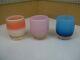 3 Glassybaby Votive Candleholders One Orange/white One Blue (day One) One Taffy