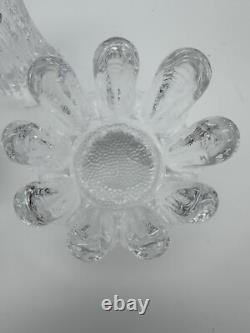 3 Kosta Boda Sweden Heavy Glass Candle Holders Sunflower Ice Goran Warff MCM