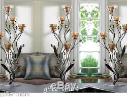 3 LARGE 24 tall gold Candelabra floral Candle holder wedding table centerpiece
