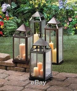 3 Large 24 tall Malta SILVER Candle Lantern holder light outdoor terrace patio