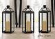 3 Large Black 21 Tall Malta Candle Holder Lantern Lamp Light Outdoor Terrace