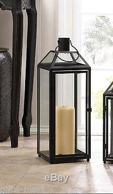 3 Large Black 21 Tall Malta Candle holder Lantern Lamp light outdoor terrace