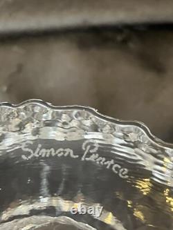 3 Lot Simon Pearce heavy Ice textured glass candle holders 2.5 X 3 1/8 Signed