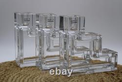 3 Metropolitan museum of art Glass candle holders by Wilber Orme
