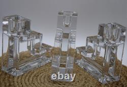 3 Metropolitan museum of art Glass candle holders by Wilber Orme
