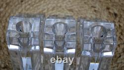 3 Metropolitan museum of art Glass candle holders by Wilber Orme