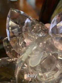 3-Piece SORELLE Pink Lotus Flower Crystal Teardrop Shapes Candle Holders