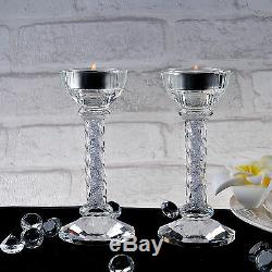 3 Size Crystal Candle Holder Dinner Wedding Party Decor Centerpieces Candlestick
