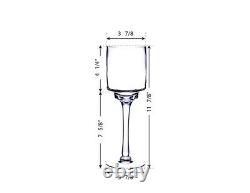 3 Sizes, 6 Per Size of Elegant Long Stem Glass Candle Holders