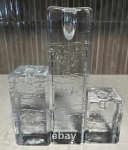 3 Vintage Iittala Arkipelago Ice Block Candle Holders Timo Sarpaneva Finland MCM