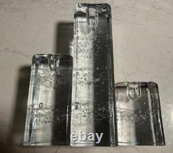 3 Vintage Iittala Arkipelago Ice Block Candle Holders Timo Sarpaneva Finland MCM