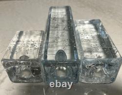 3 Vintage Iittala Arkipelago Ice Block Candle Holders Timo Sarpaneva Finland MCM