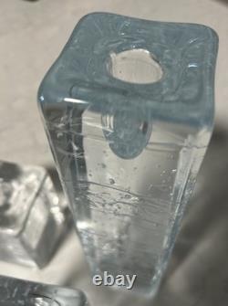 3 Vintage Iittala Arkipelago Ice Block Candle Holders Timo Sarpaneva Finland MCM