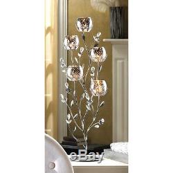3 silver shabby LARGE Candelabra Candle holder floral wedding table decoration
