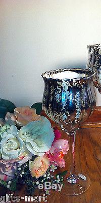 30 LARGE silver mercury glass Chalice candle cup holder wedding centerpiece vase
