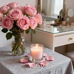 30 Pack 10oz Clear Glass Candle Jars with Bamboo Lids & Labels Dishwasher Safe