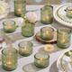 30 Pack Green Votive Candle Holders, Glass Votive Candle Holders For Spring W