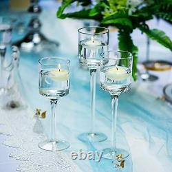 (30 Pcs) Candlestick & Tealight Candle Holders, Tall Elegant Glass 10 Sets