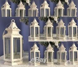 30 Victorian Candle Holder White Small Lantern Wedding Centerpieces Set