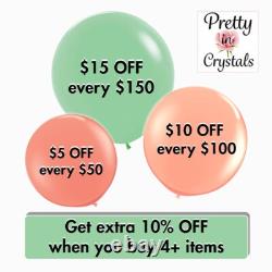 32 Clear 5 Arm Round Crystal Glass Candelabra Taper CANDLE HOLDER Party Events