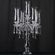 32 Tall Handcrafted 5 Arm Crystal Glass Tabletop Candelabra Hurricane Taper