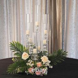 33 CLEAR 7 Arm Crystal Glass Candelabra VOTIVE CANDLE HOLDER Party Decorations