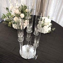 33 CLEAR 7 Arm Crystal Glass Candelabra VOTIVE CANDLE HOLDER Party Decorations