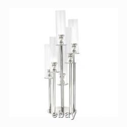 33 Clear 7 Arm Crystal Glass Candelabra Pillar VOTIVE CANDLE HOLDER Party Home
