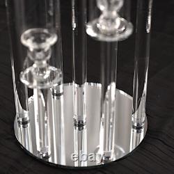 33 Clear 7 Arm Crystal Glass Candelabra Pillar VOTIVE CANDLE HOLDER Party Home