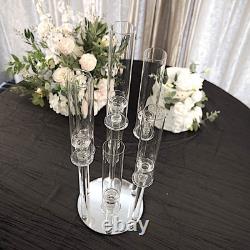 33 Clear 7 Arm Crystal Glass Candelabra Votive Candle Holder Party Decorations