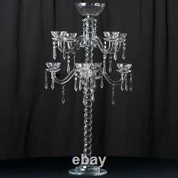 35 tall Clear Glass Crystal Candelabra Votive Candle Holder Wedding Supplies