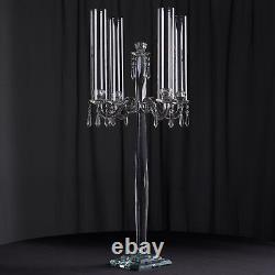 36 CLEAR 4 Arm Crystal Glass Candelabra TAPER CANDLE HOLDER Party Home Supplies